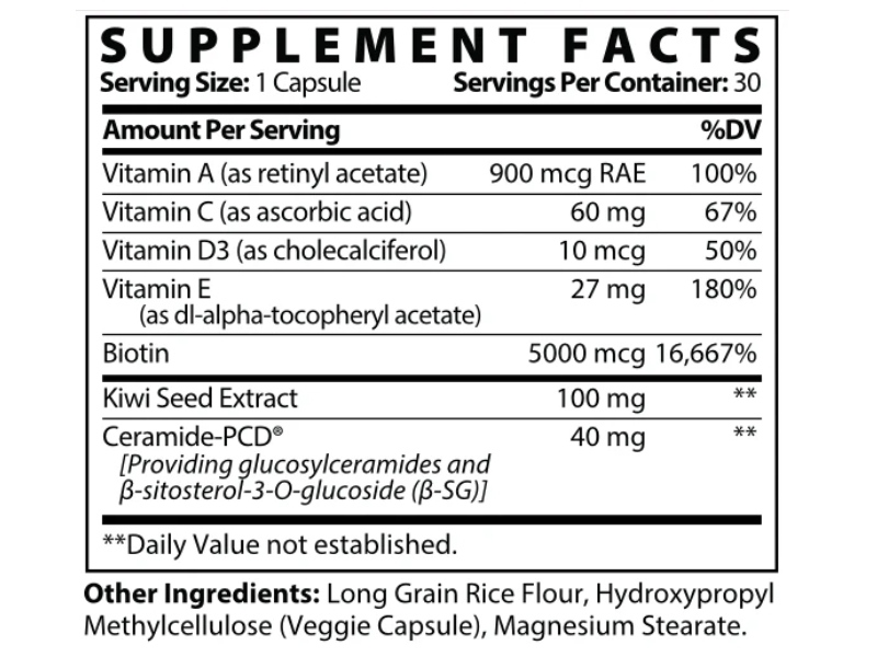 Best Phytoceramide Supplement Review Ageless II Plant Derived Ceramides by DeRose Supplement Facts Ingredients Label