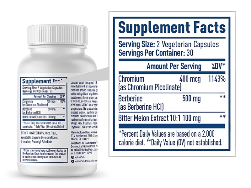 Best Berberine Supplement Facts 2025 The Best-Selling Brand's Difference is Leading the Way Ingredients Label