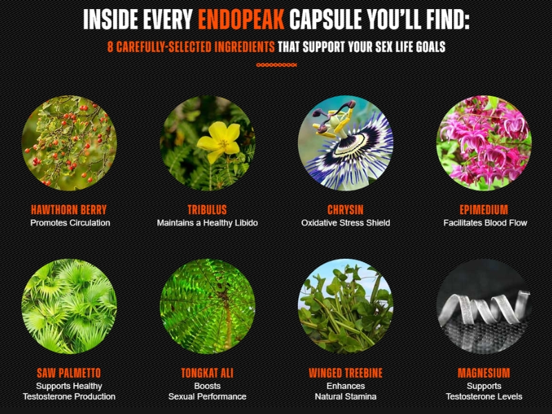EndoPeak The Endo Peak Performance Supplement for Men's Sex Life Support Ingredients