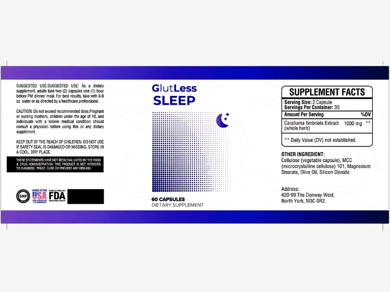 GlutLess Biblical Weight Loss Supplement Secret for Sleep and Energy Supplement Facts