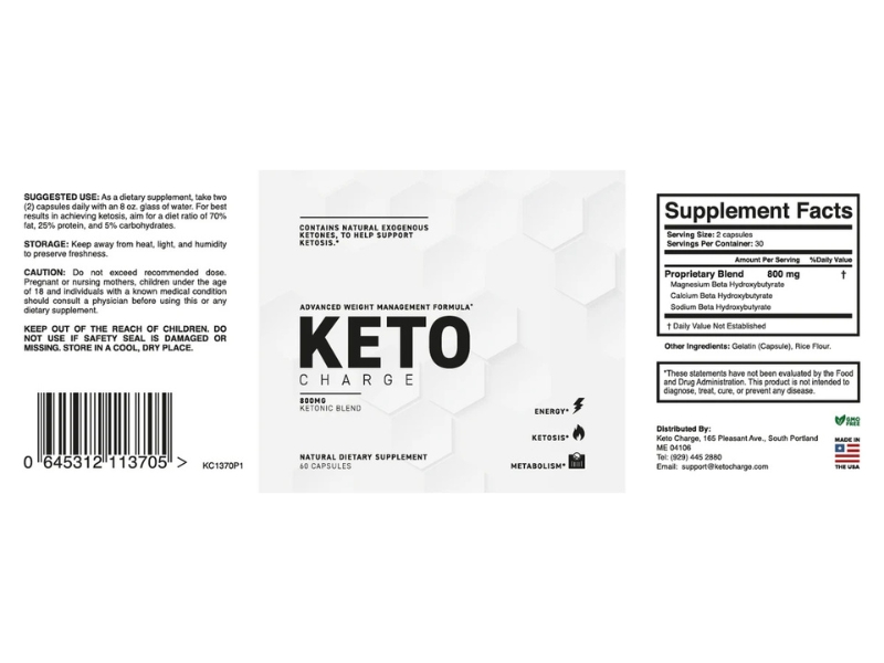 Best Keto Pills Review The KetoCharge BHB Diet Supplement to Lose Weight Supplement Facts Ingredients Label