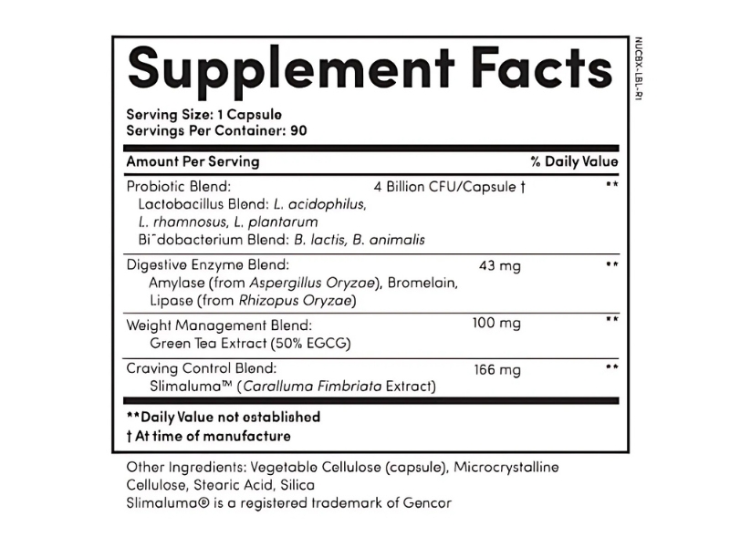 Nucific Bio-X4 Review The Weight Loss Probiotic to Reduce Bloating and Hunger Cravings Supplement Facts Ingredients Label