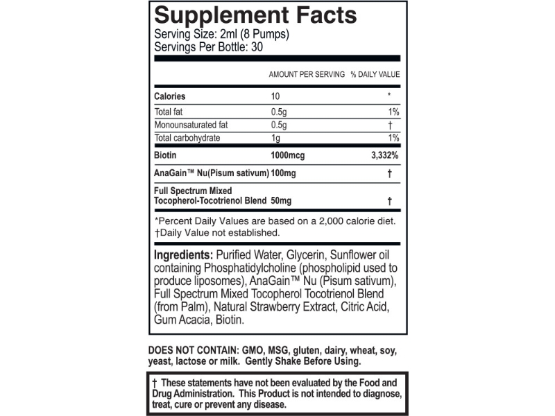 Best Hair Regrowth Supplement Review Purality Health PureDose Liposomal Hair Renewal Supplement Facts Ingredients Label