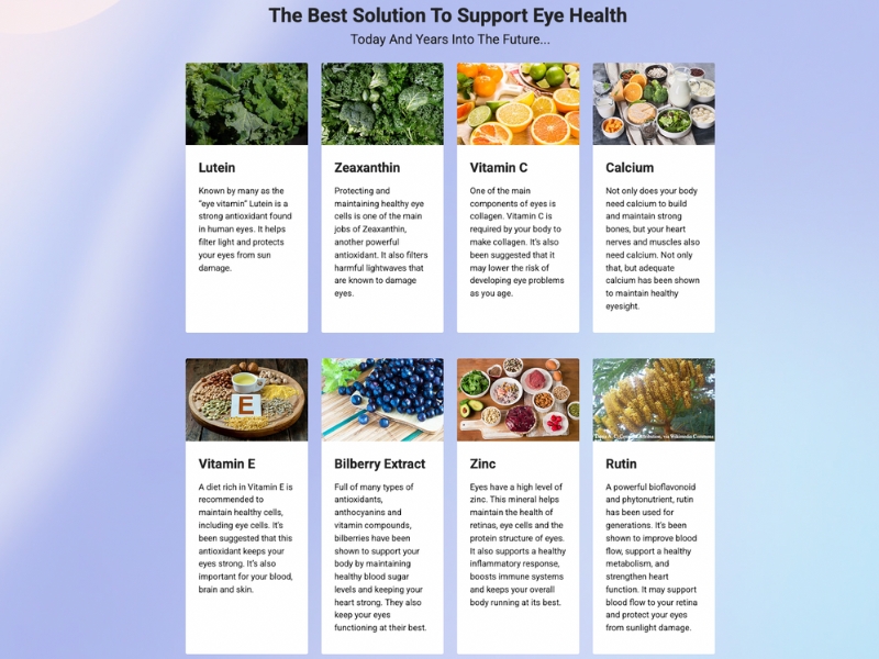 TheyaVue Review Healthy Aging Supplement to Support Vision and Eye Health Ingredients