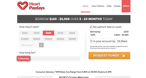 Heart Paydays Recommended Personal Loans - Low Interest Rates