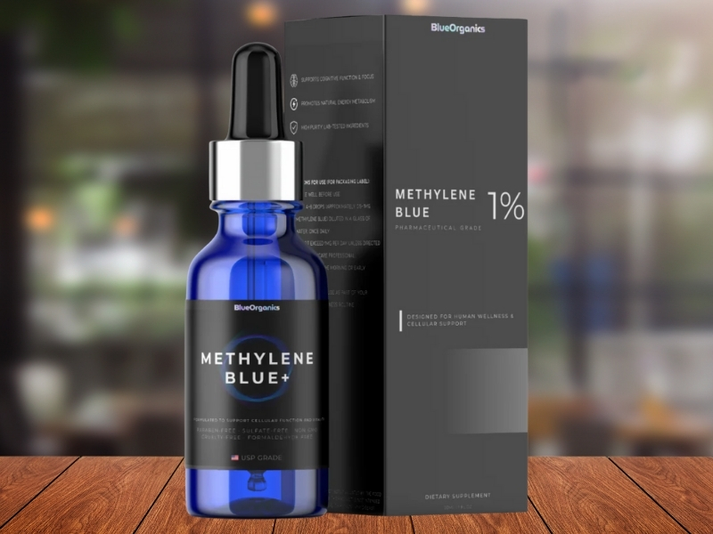 BlueOrganics Methylene Blue+ liquid drops bottle