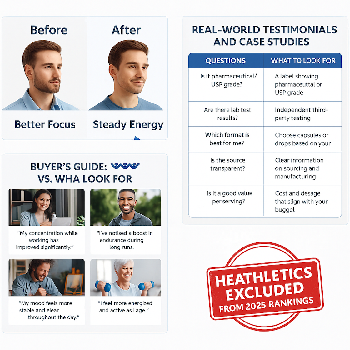 Before and after panel for focus and energy