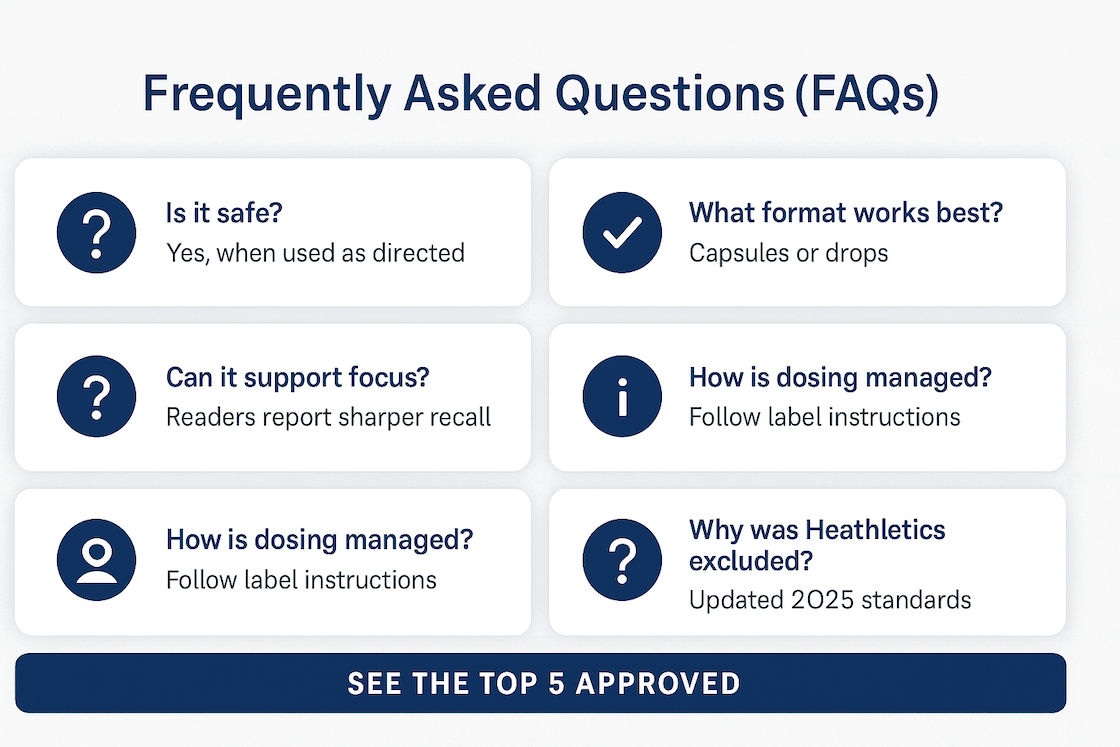 Frequently asked questions infographic for Methylene Blue